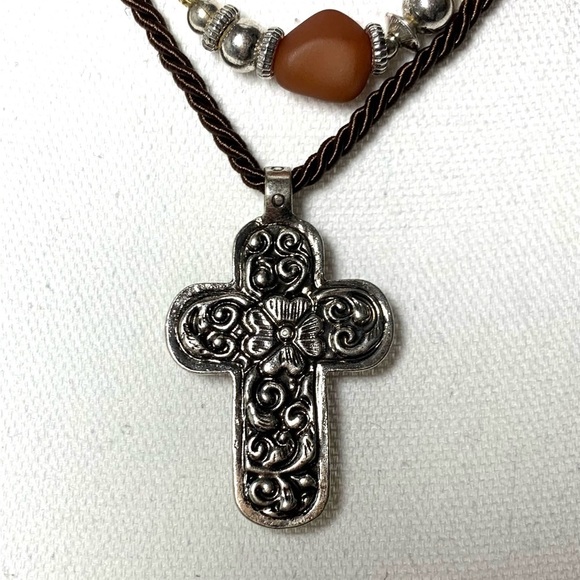 NWT Free People Roadrunner Boho Layered Cross Necklace Women One Size Adjustable - Picture 3 of 4